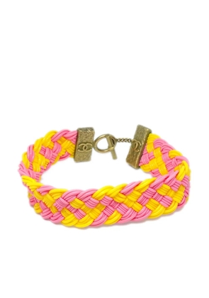 CHANEL Pre-Owned 1994 CC-embossed braided choker - Pink