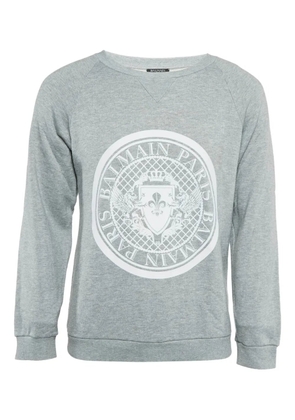 Balmain Pre-Owned raglan-sleeve logo sweatshirt - Grey
