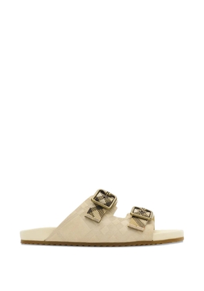 Burberry check embossed strap sandals - Neutrals