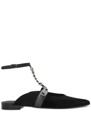 MUNTHE chain-embellished flat mules - Black