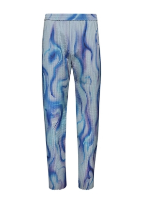 Casella Meyer pleated all-over print trousers - Blue
