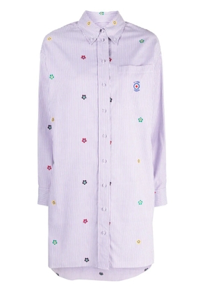 Kenzo design-embroidered poplin shirtdress - White