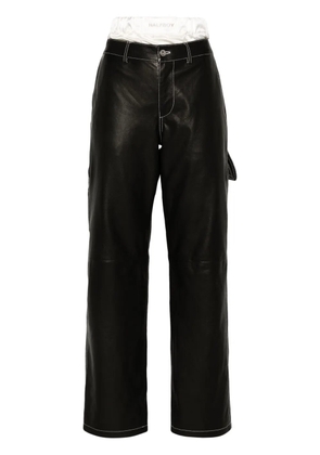 Halfboy leather straight-leg trousers - Blue