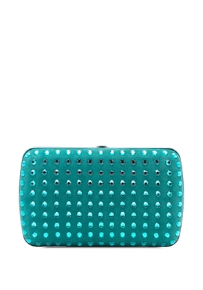 Gucci Pre-Owned 2016-2025 Suede Crystal Embellished Interlocking G Broadway clutch bag - Blue