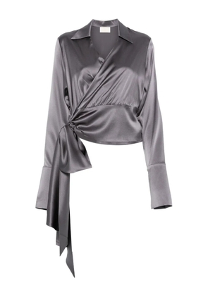 Danamé satin wrap blouse - Grey