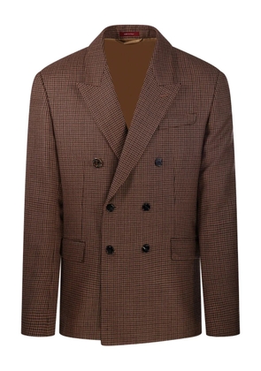 Gucci double-breasted checked jacket - Brown