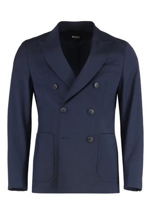BOSS double-breasted buttoned blazer - Blue