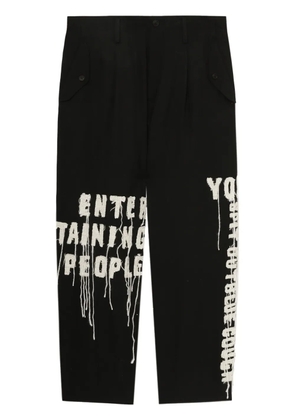 Yohji Yamamoto embroidered trousers - Black