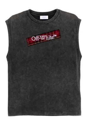 Off-White logo patched bookish T-shirt - Grey