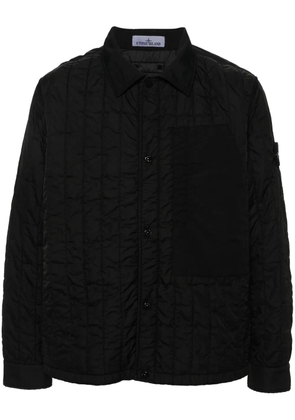 Stone Island crinkled quilted shirt jacket - Black