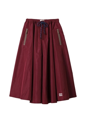 Miu Miu elasticised-waistband metal-zipper midi skirt - Red