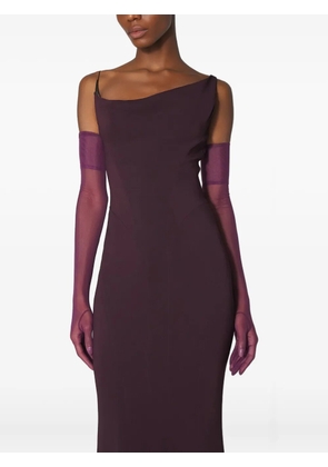 Mugler asymmetric-shoulder maxi dress - Purple