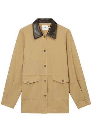 b+ab contrasting-collar coat - Neutrals