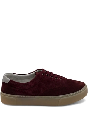 Brunello Cucinelli corduroy-suede sneakers - Red