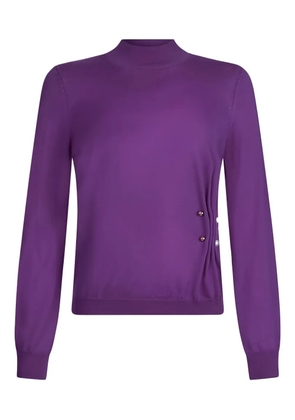 LIU JO gathered beaded wool sweater - Purple