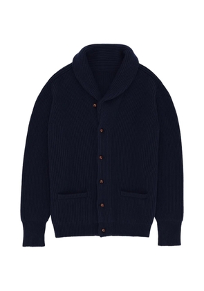 Fortela shawl-collar filet-pocket knitwear - Blue