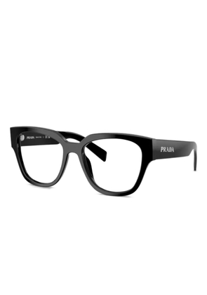 Prada Eyewear round-frame logo-lettering glasses - Black