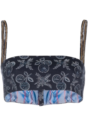 ETRO patterned-jacquard bralette - Blue