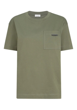 Brunello Cucinelli pocket cotton T-shirt - Green