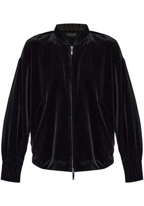 Emporio Armani velvet bomber jacket - Black