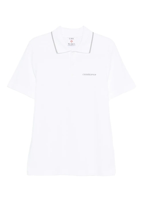 Casablanca logo-embroidered polo shirt - White