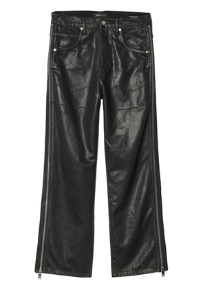 Purple Brand P018 Side-Zip Coated wide-leg jeans - Black
