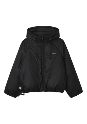 Mini Cream hooded zip-fastening jacket - Black