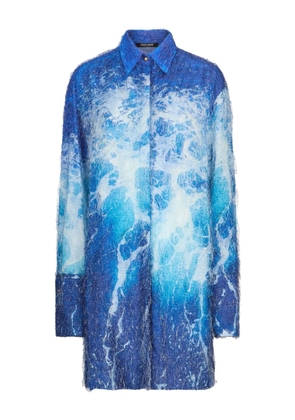 Roberto Cavalli patterned-jacquard shirt dress - Blue