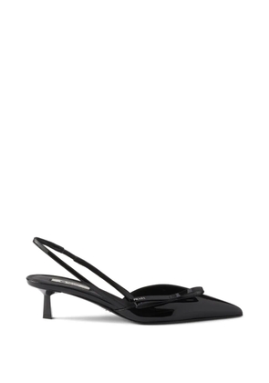 Prada bow slingback leather pumps - Black