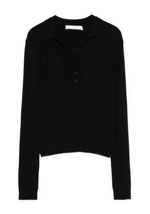 IRO ribbed-knit polo jumper - Black