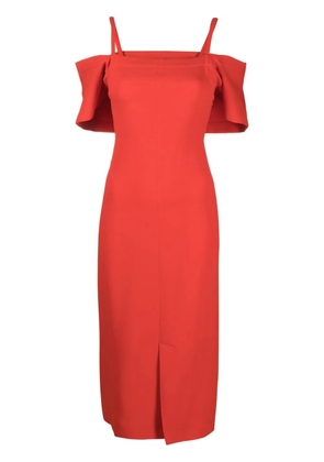 Victoria Beckham off-shoulder midi dress - Red