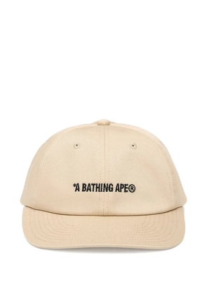A BATHING APE® logo-embroidered cap - Neutrals