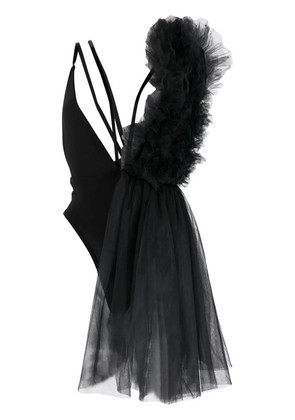 Alchemy ruffled-detail V-neck bodysuit - Black