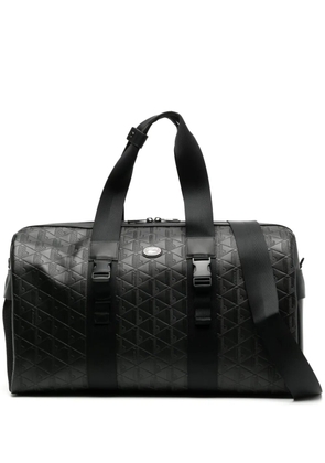Lacoste large monogram leather weekend bag - Black