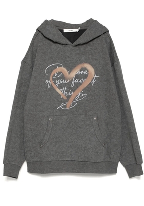 b+ab graphic-print hoodie - Grey