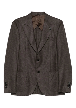 Lardini wool-blend single-breasted blazer - Brown