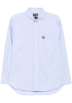 izzue logo-embroidered shirt - Blue