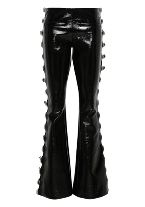 Courrèges patent-finish flared trousers - Black