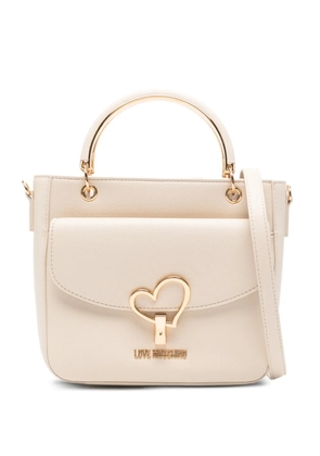 Love Moschino heart-appliqué mini bag - Neutrals