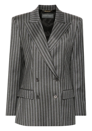 Alberta Ferretti flannel double-breasted blazer - Grey