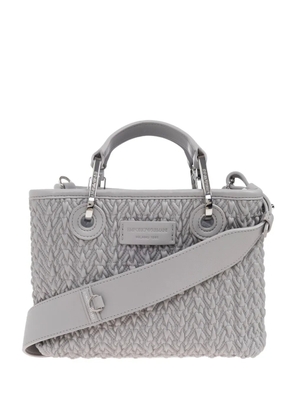 Emporio Armani quilted woven tote bag - Grey