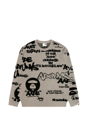 AAPE BY *A BATHING APE® logo crew-neck sweater - Neutrals
