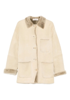 A.N.G.E.L.O. Vintage Cult 1990s faux-fur trimmed coat - Neutrals