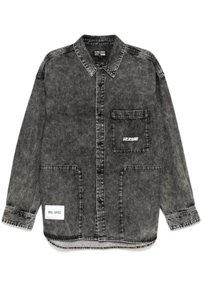 izzue denim shirt jacket - Black