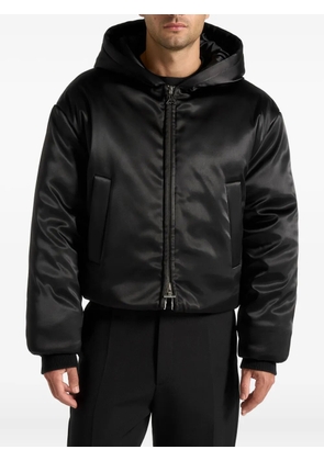 Manière De Voir Dario hooded satin jacket - Black