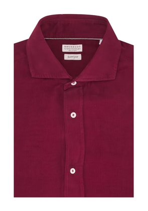 Brunello Cucinelli corduroy button-up shirt - Red