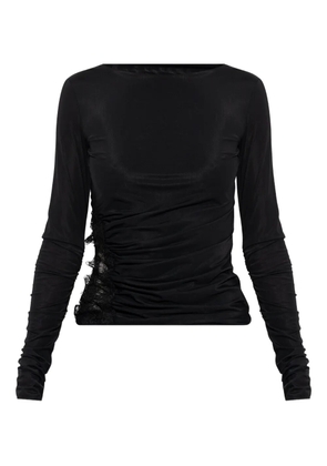 Blumarine lace-insert ruched top - Black