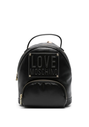 Love Moschino logo-appliqué backpack - Black