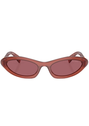 Miu Miu Eyewear logo-plaque oval-frame sunglasses - Red