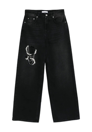 AREA crystal-embellished jeans - Black